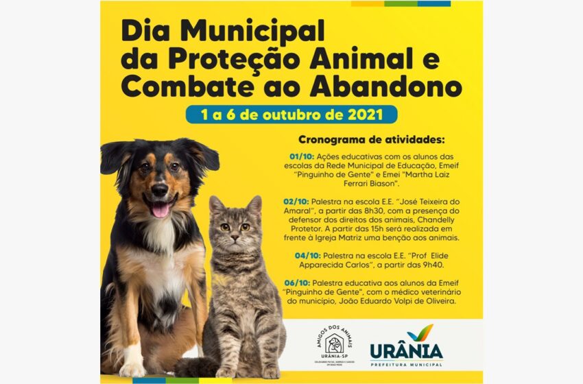  Urânia realiza atividades em alusão ao Dia Municipal da Proteção Animal e Combate ao Abandono