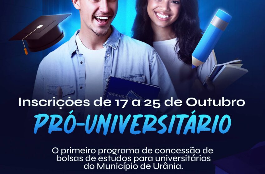  ESTÃO ABERTAS AS INSCRIÇÕES PARA O PRÓ-UNIVERSITÁRIO